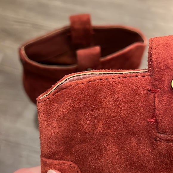 Sam Edelman Niomi Suede Western Booties In Red Paprika Size 6 - Picture 11 of 11